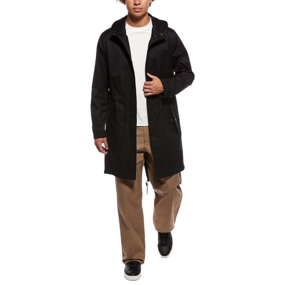 Valentino Mens  Caban Stampa Coat, Black